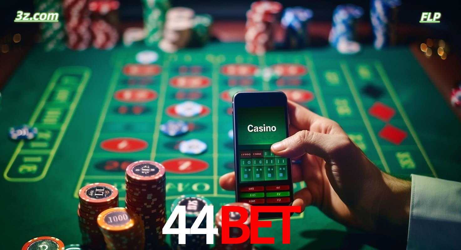 Cassino online móvel 44bet com apostas em roleta e fichas de pôquer