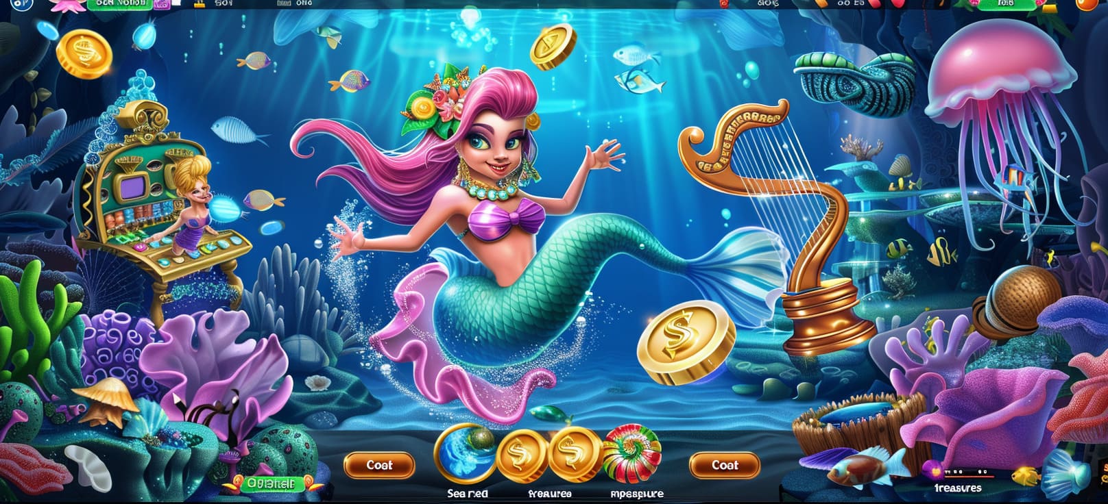 Caça-níqueis de sereia online com tesouros do mar no 44bet cassino