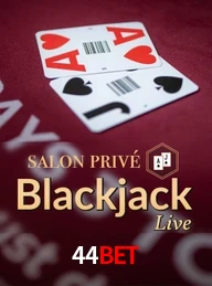 Blackjack Live Salon Privé no 44bet cassino online com cartas e apostas ao vivo